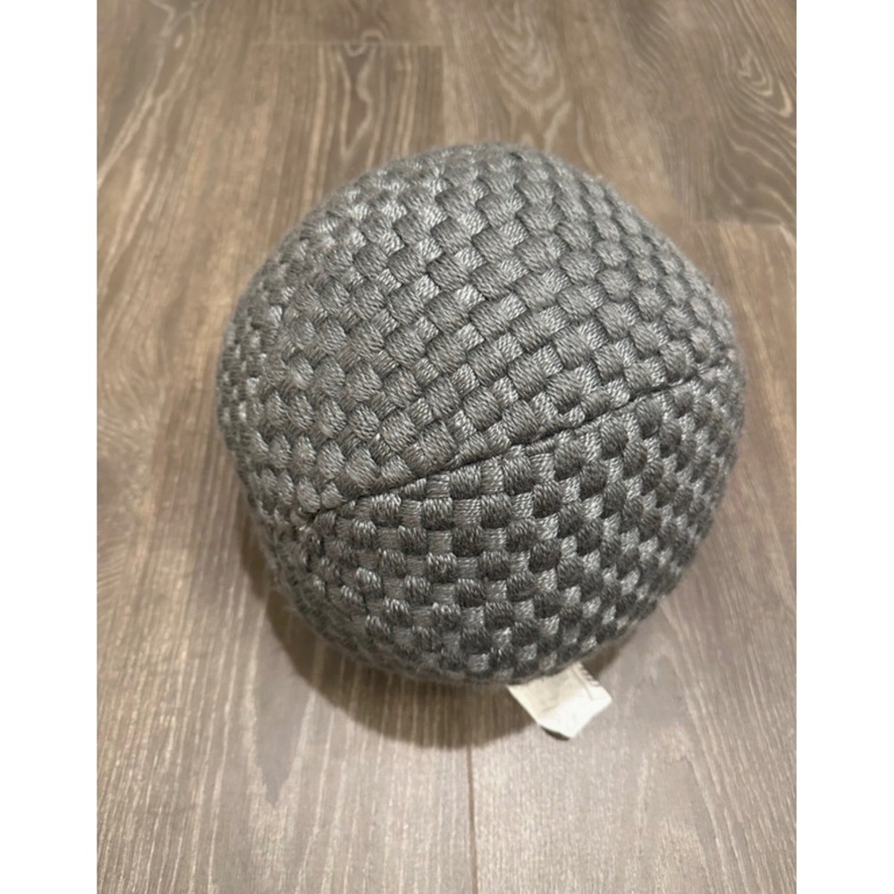 Threshold Gray Round Toss Pillow Chunky Basket Weave Spherical Accent 11in